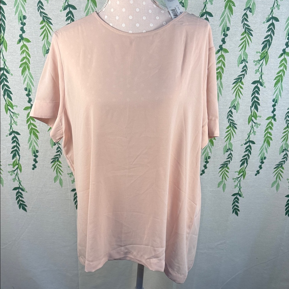 Worthington Blush Short Sleeve Blouse D3